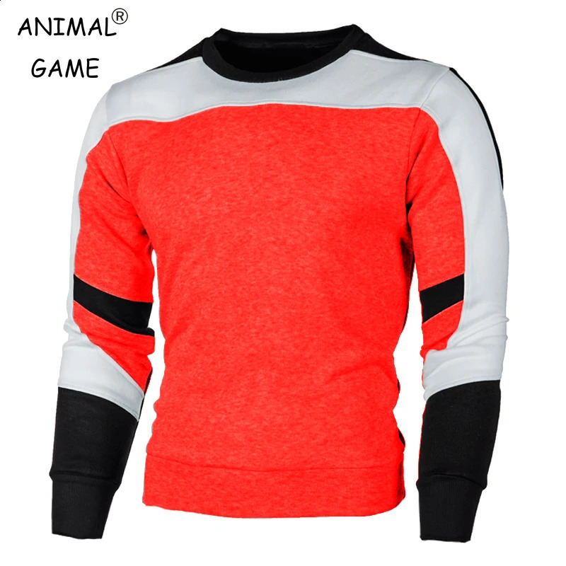 Sweatwear Mens Casual Crew Neck Sweatshirt Splice Color Block Autum Spring Pullover Sweatshirts Basic Large Streetwear 241011