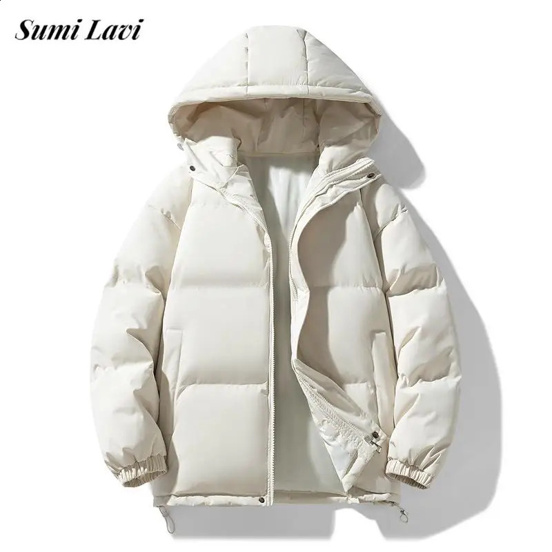 Mens casual hoodie autumn winter warm outdoor fashionable zipper down jacket mens and womens apron cotton jacket 241015