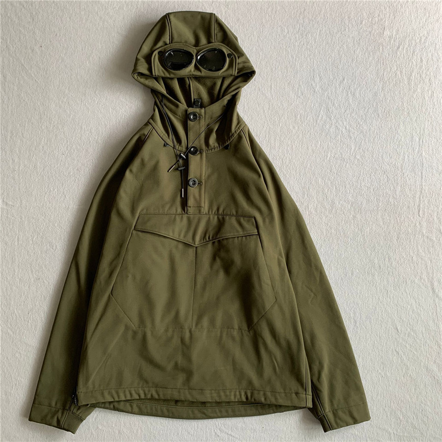 2color Men's Windproof assault one lens galsses jackets with plush autumn and winter loose men's new Sweatshirts with mobile badge