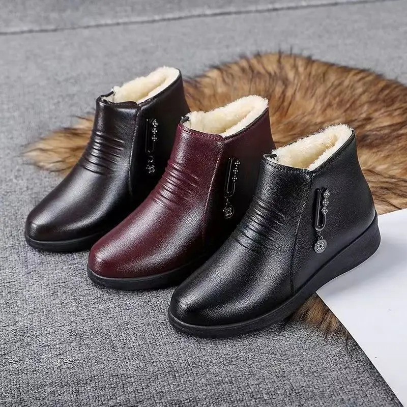 Winter Warm Womens Boots Thick Plush Ankle Boots Womens Comfortable Outdoor Snow Boots Fashion Cotton Shoes De Mujer 241015