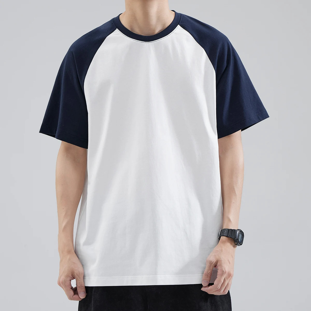 Solid basic short sleeved T-shirt for womens casual summer top of the line womens fully matched magic color O-neck black and white Y2K T-shirt 24
