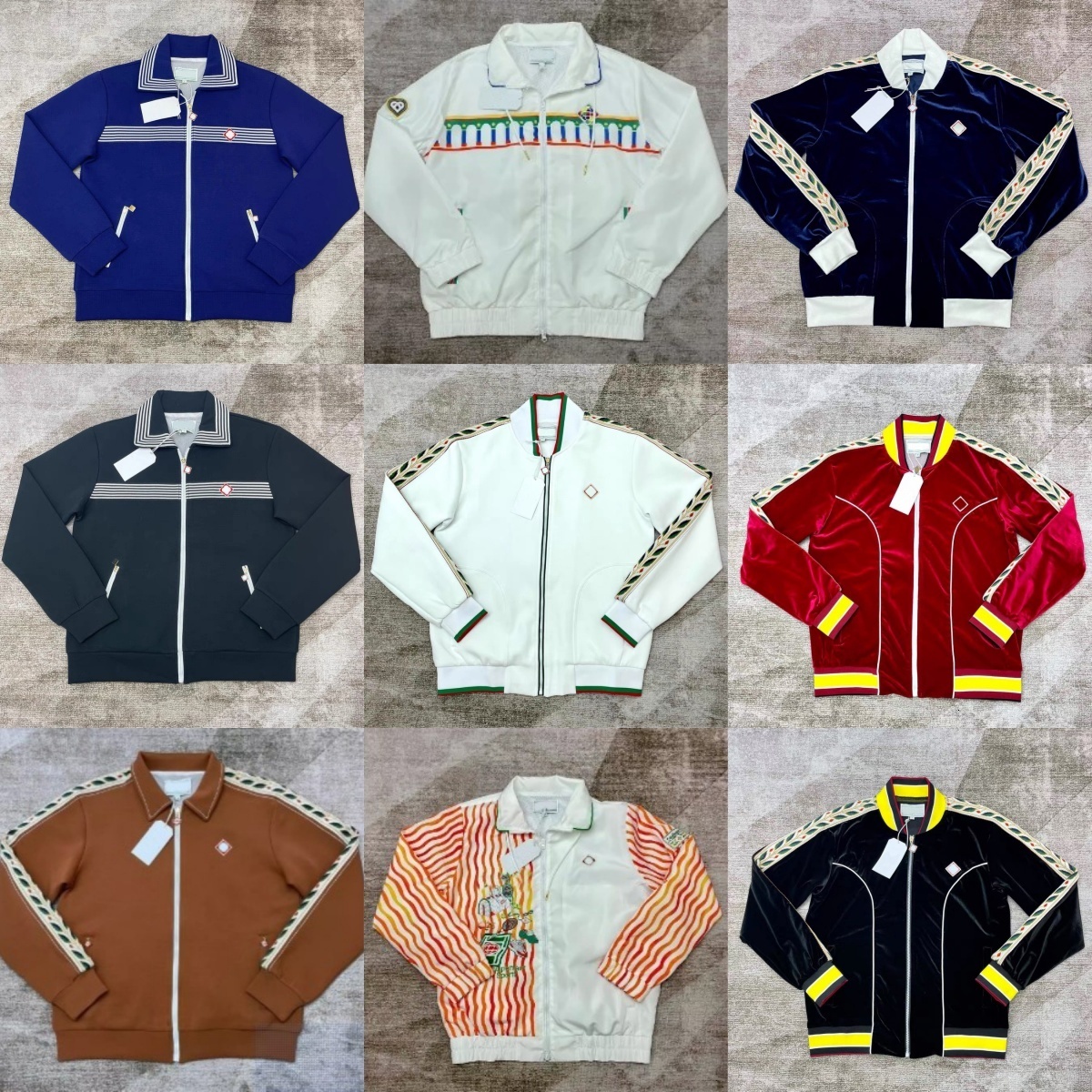 Jackets 2026 Casabalnc High Quality Men Designer Cotton Casual Zipper Cardigan Coats Tops New Trendy Classic Pocket Lapel Women Loose Striped Straig