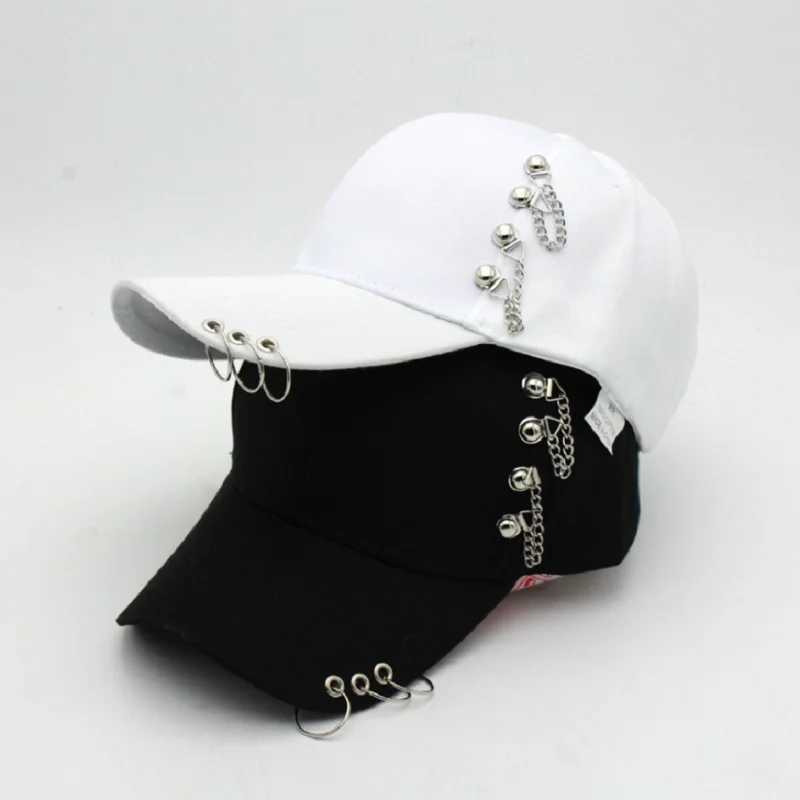 Papa chapeau créatif Piercing anneau casquette de Baseball Punk Hip Hop casquettes coton adulte décontracté solide réglable unisexe capsX240930