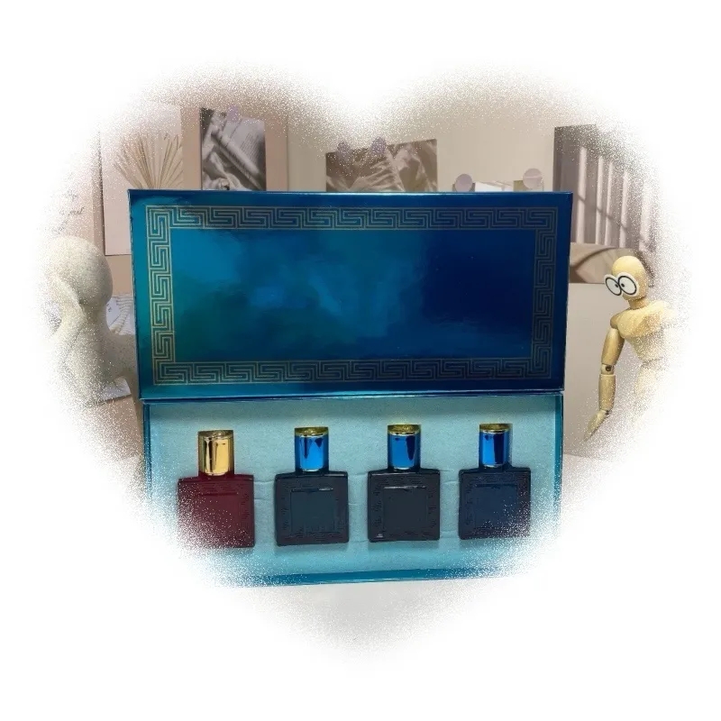 Perfume Eros 30 ml 4pcs Gift Set pour hommes et femmes Parfum de flamme de Cologne Super bonne odeur de parfum de haute qualité durable
