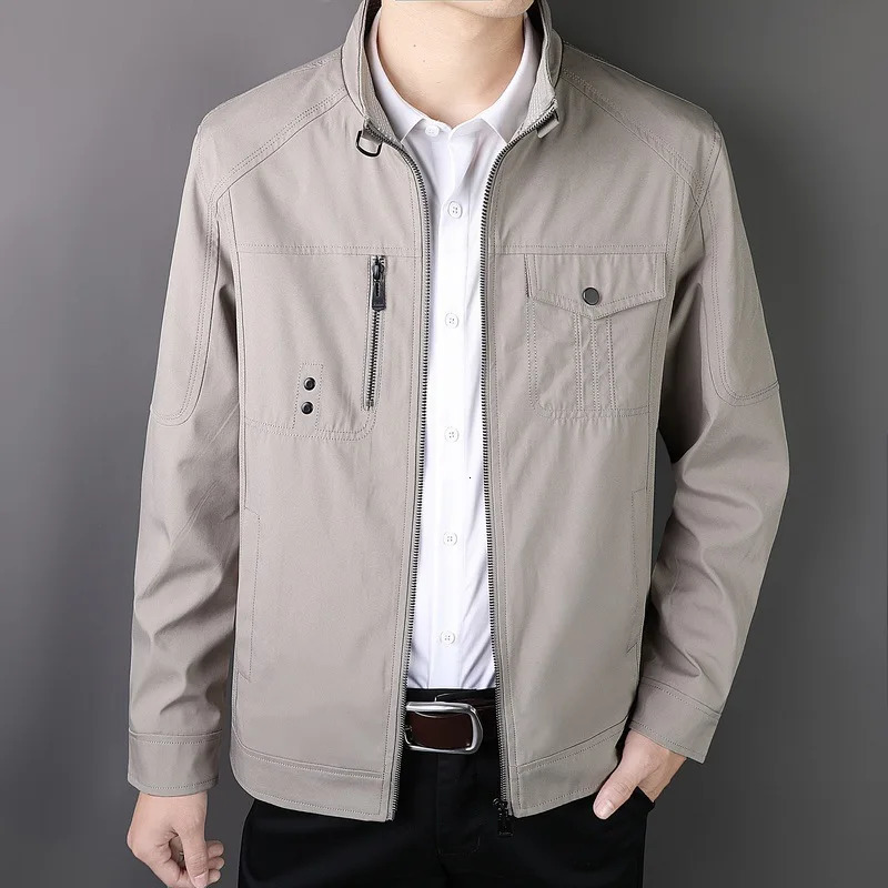 Spring/Autumn Jacket Bomber Mens Ultra Thin Business Jacket Casual Mens Baseball Solid Color Top Fashion Mens Dad Plus Size 241015