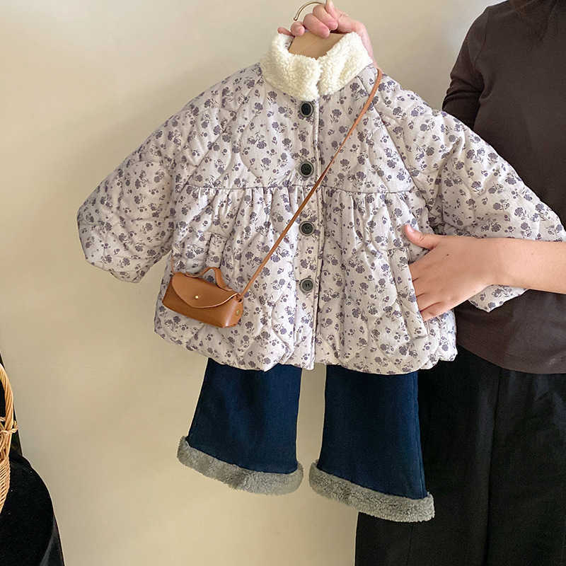 Veste en coton florale de style Forest Style avec veste en coton chaud 2024 Nouvelle collection d'automne et d'hiver avec un ensemble de mode en