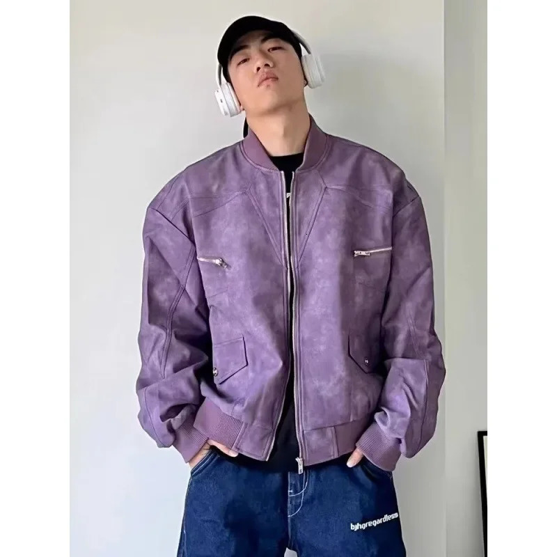 Vintage American Style Chamois Leather Flight Fighter Jacket For Men Women Casual Thin Jacket Trendy Baseball Uniform 241011