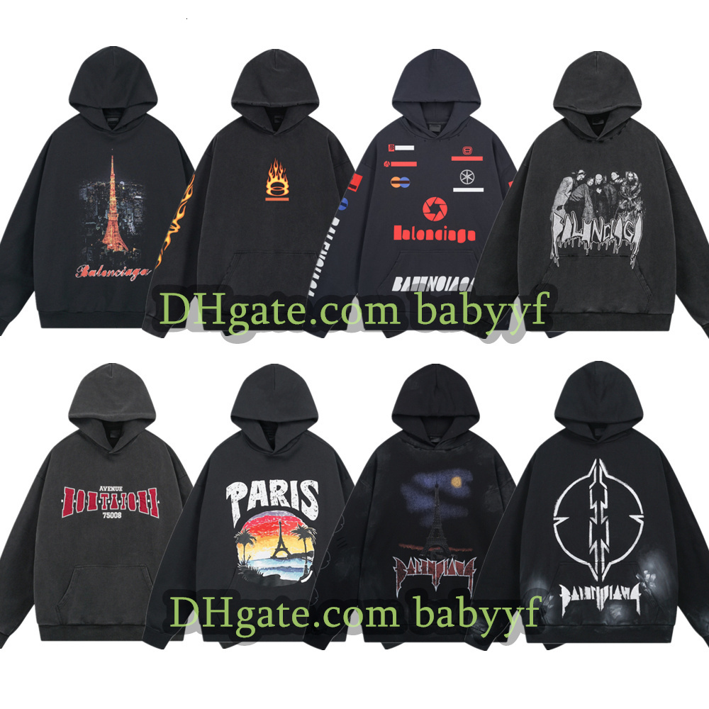 Men Hoodie Designer Retro-Style Hoodie with Letter Print and Distressed Hole Design Premium Quality Plus Size Streetwear Pullover women hoodie Coupl