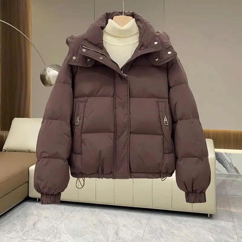 Autumn and winter womens Parkas down jacket hooded apron Parkas jacket warm thick coat womens clothing 241014