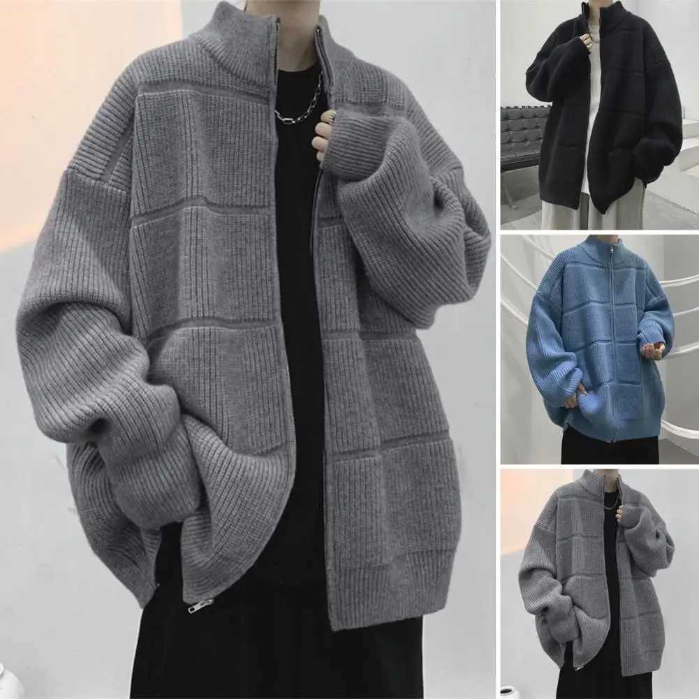 Men's Sweaters Spring and autumn knitted soft sweater mens fashion slim fit cardigan mens coat solid single chest cardigan Q241015