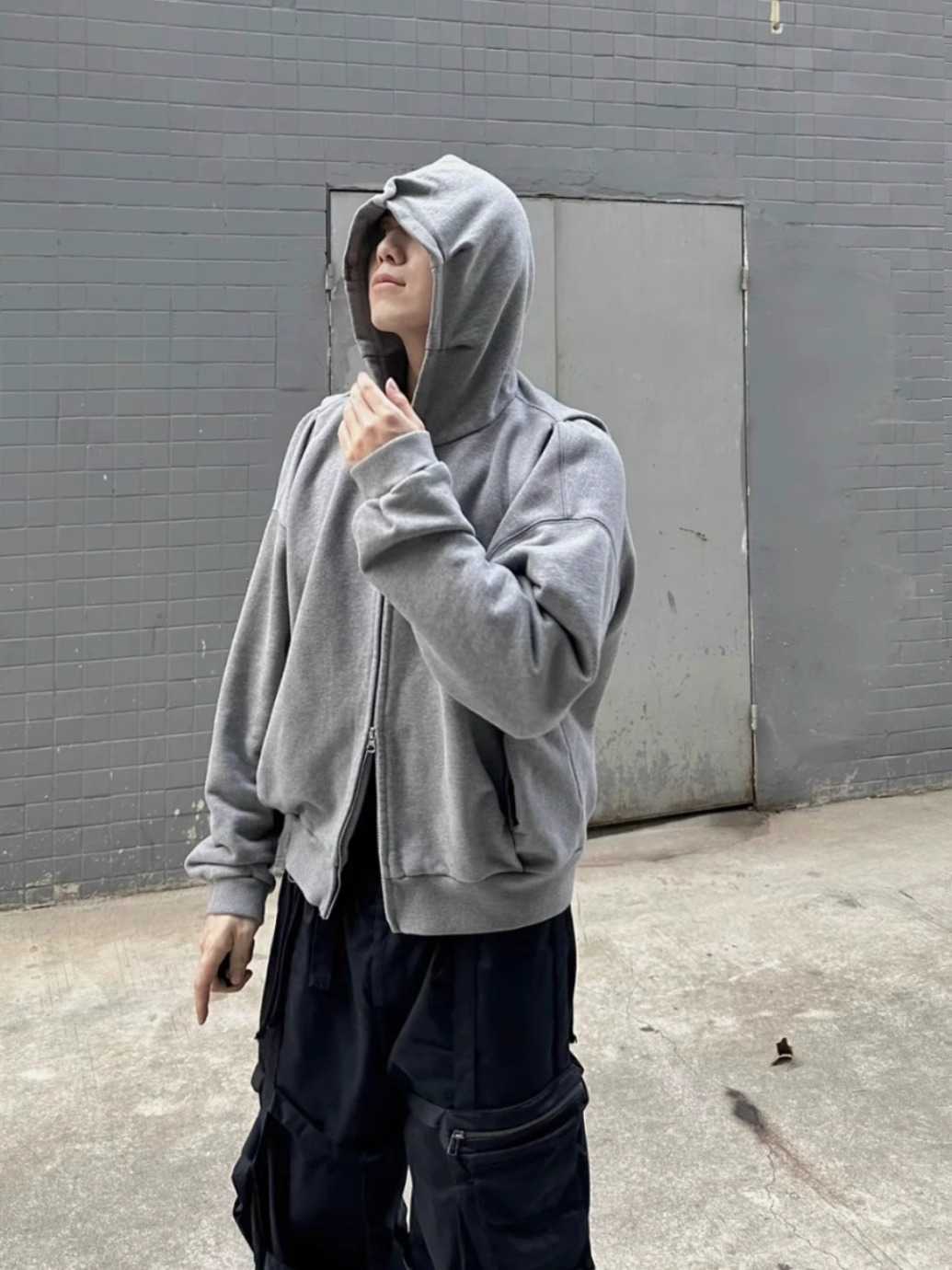 Hoodie men spring and autumn new silhouette basic solid color top JL260526