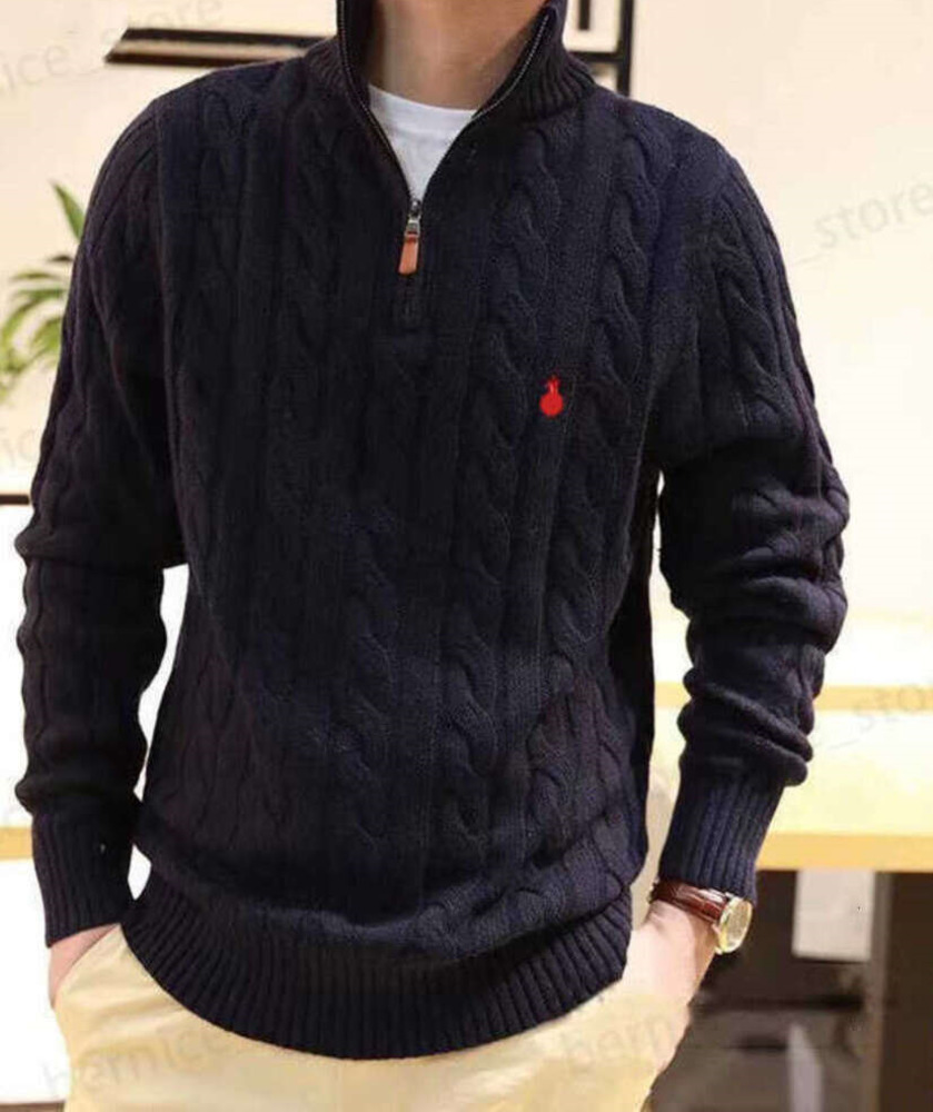 Mens Sweaters Sweater Designer Polo Half Zipper Hoodie Long Sleeve Knitted Horse Twist High Collar Men Woman Embroidery Fashion OG