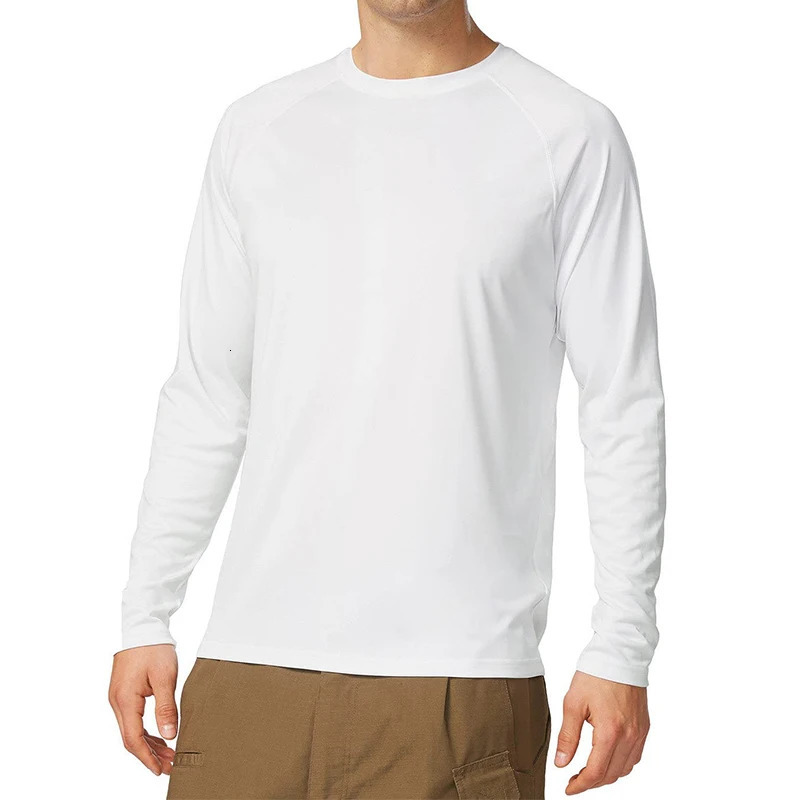 Mens sun protection summer shirt UPF 50long sleeved quick drying mens T-shirt breathable Hiking Fish performance top UV resistant 241015