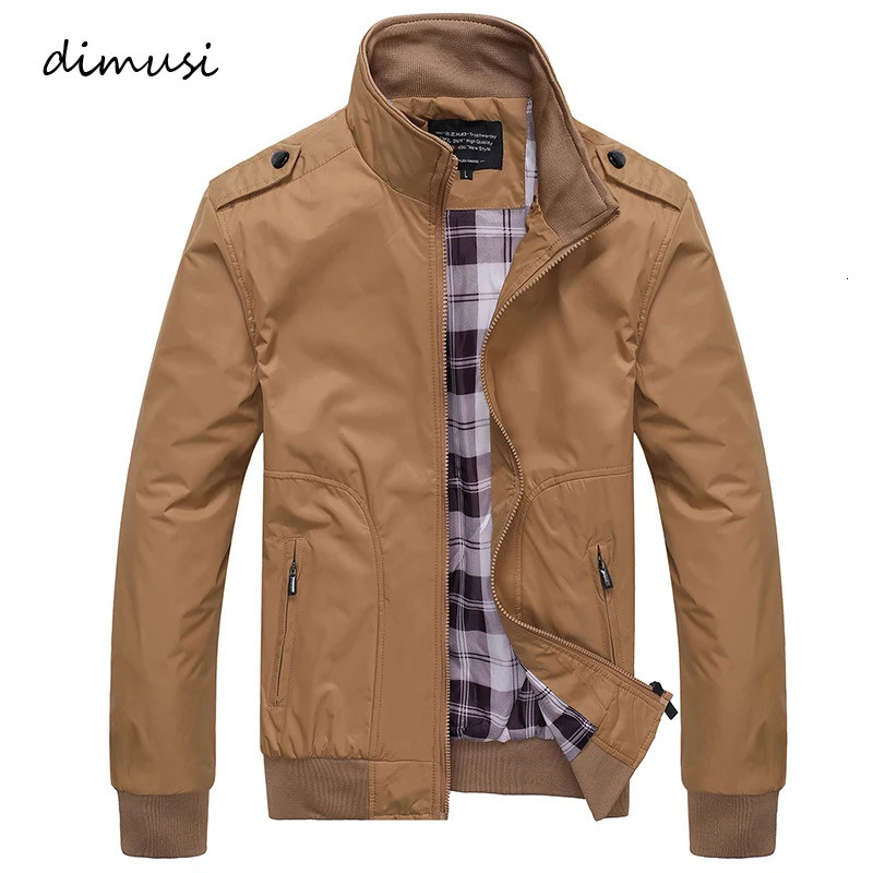 DIMUSI Mens Jacket Spring/Autumn Casual Jacket Solid Color Mens Sportswear Stand Collar Ultra Thin Jacket Mens Bomber Jacket 4XL 241015