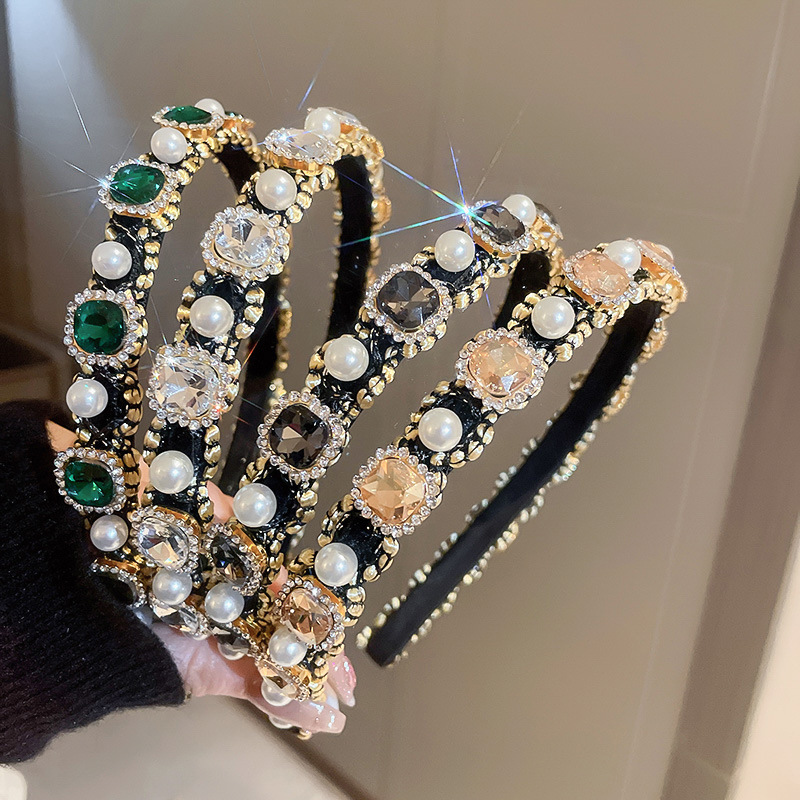 Brand Designer Headbands Womens Girls Hairband Crystal Rhinestones Hair Accessories High Quality Hairbands-image-1025949993