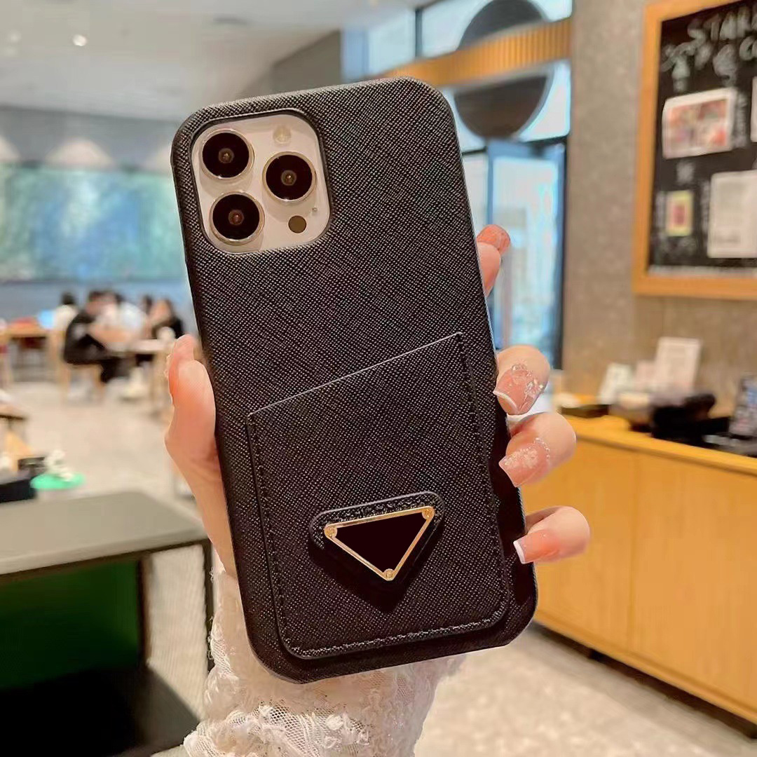 Card Holder Designer Phone Case for Apple iPhone 17 16 Pro Max 15 Promax 14 Plus 13 12 11 X XR XS Luxury PU Leather Slant Pocket Velvet Lining Ba-image-856786718