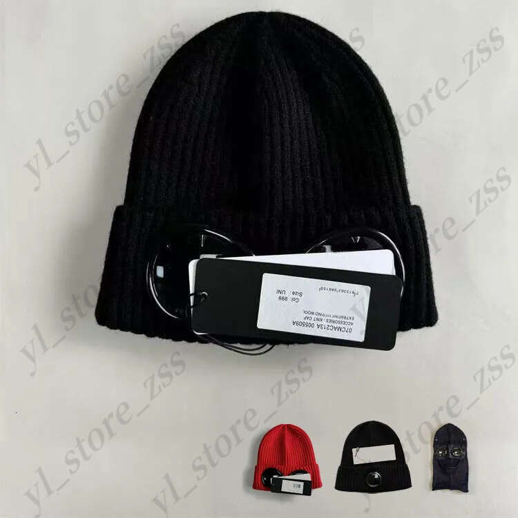 Designer Bonnet High Quality Knitted Hat Extra Fine Black Wool Goggle Beanie For Fashion Men And Women Beanie d2f