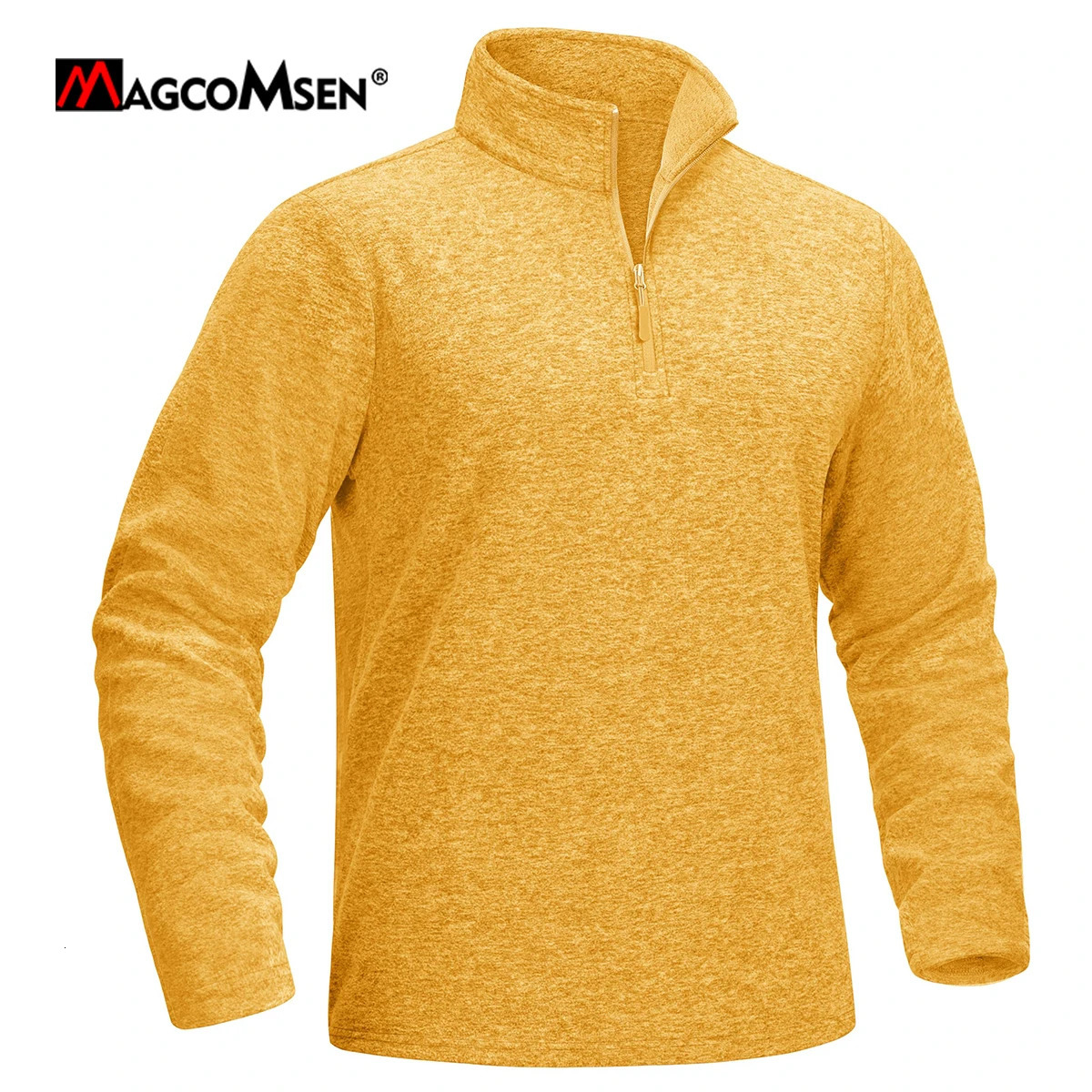 MAGCOMSEN Mens Long Sleeve Wool Quarter Zipper Spring and Autumn Casual Pulling Sweater Turtle Collar Sweater 241014
