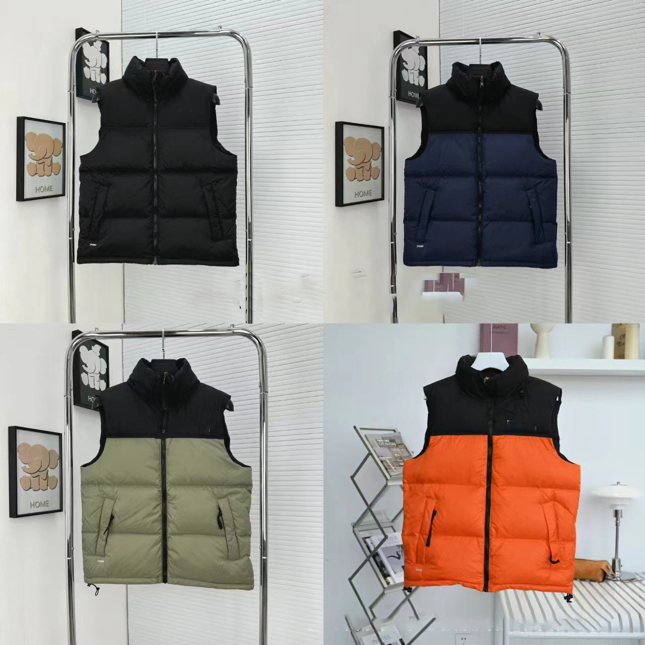 Designer down jacket vest men's and women's embroidered winter warm windproof couple jacket stand up collar vest fashionable vest