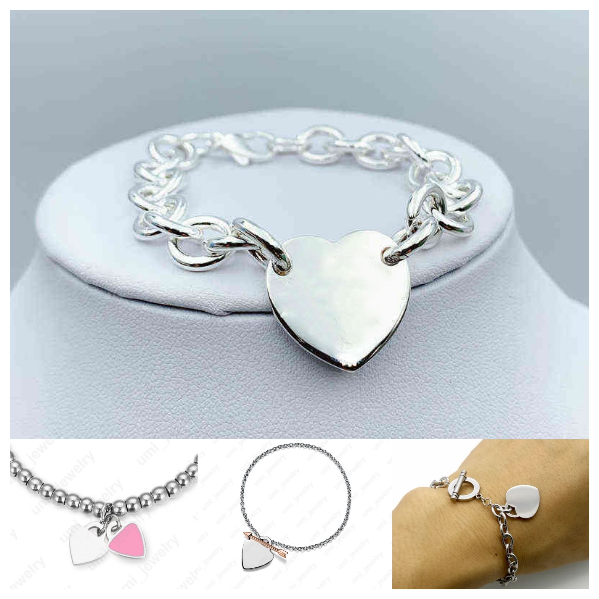 Correct version high quality charm bracelets heart 925 Silver Designer bracelet Luxurious Charm Simple fashionable and versatile Key heart bracelet