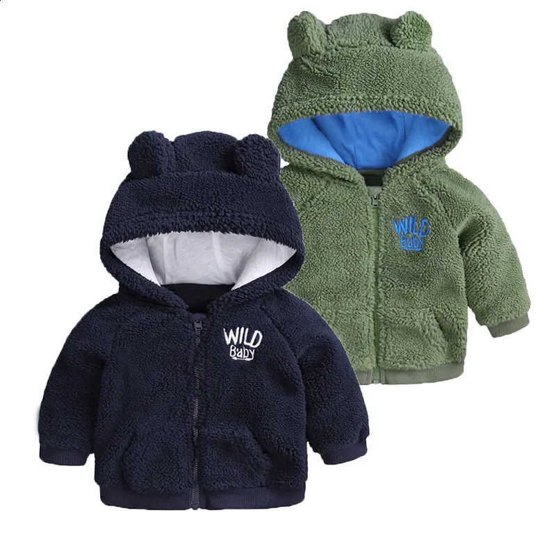 Baby Hoodie Infant Boy Winter Thick Clothes Bear Girl Zipper Sweatshirt Long Sleeve born Jacket For Kids 0 To 3 6 9 12 Months 241017