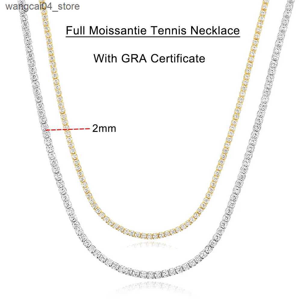 Chokers Serenity D Color 2mm all silica tennis necklace for women S925 silver necklace Clavicle chain plated 18K exquisite jewelry H25417