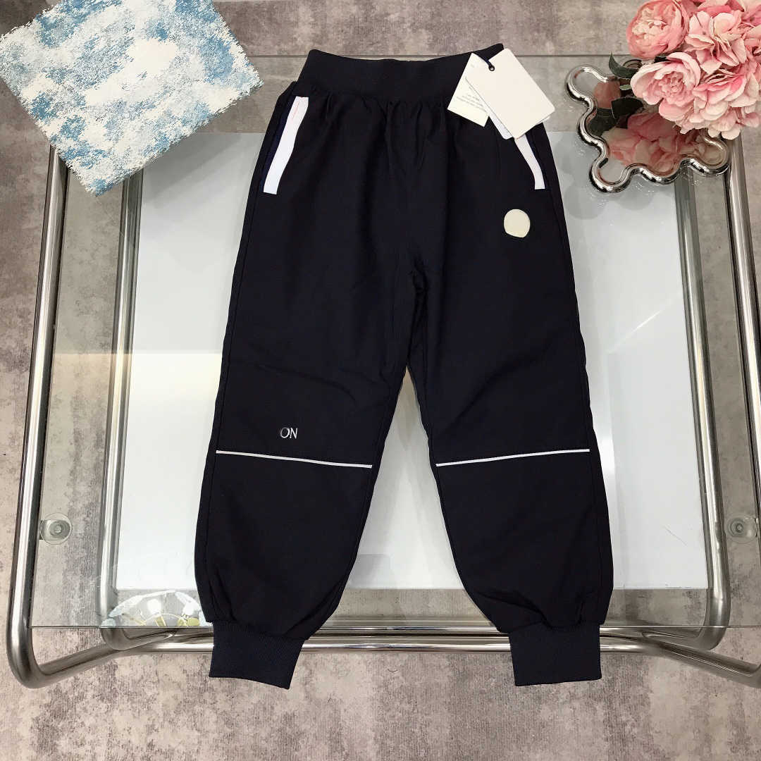 Winter warm pants designer Child Clothing Logo decoration baby Casual pants fashion Solid color Kids trousers-image-894188652