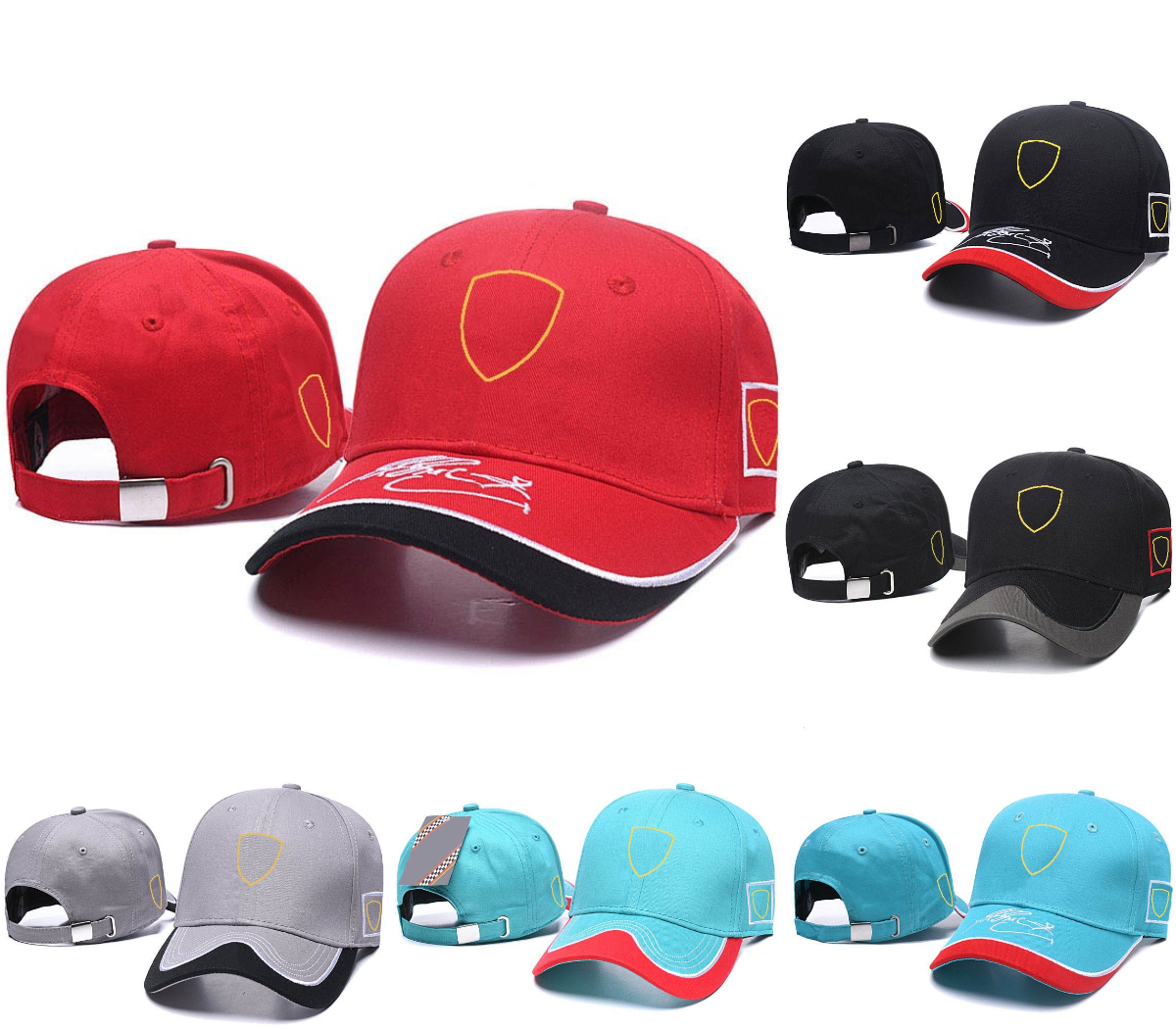 2023 F1 Capuche de baseball masculine Formule 1 Capes de course Broids sportifs extérieurs Broiderie courbe Brim Baseball Caps Summer Sun Sun