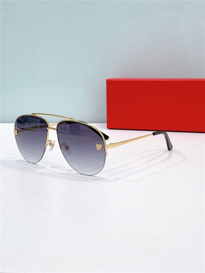 New fashion design sunglasses 0065S pilot K gold half frame animal head decoration classic popular versatile style outdoor uv400 protection glass