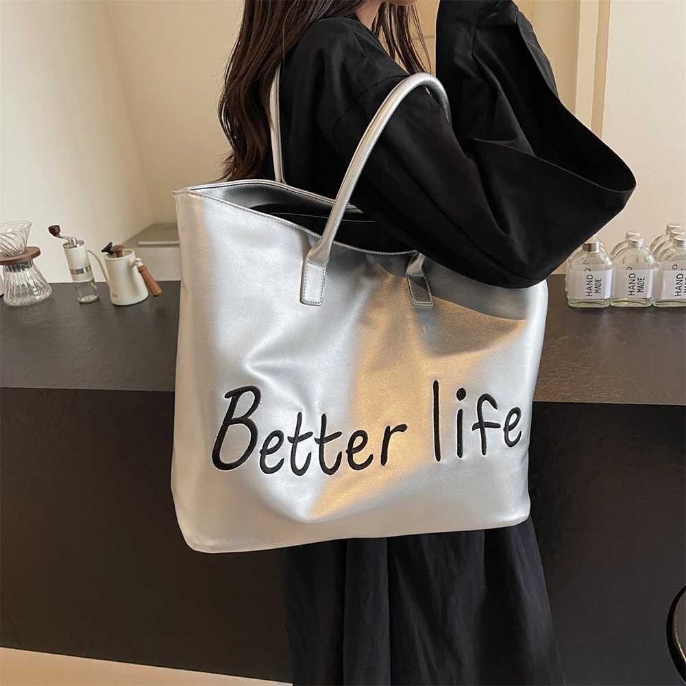 CMM Shoulder Bag Pu Leather Weekender Large Capacity Shopper Handbag Casual for Women Work Shopping Travel 241018