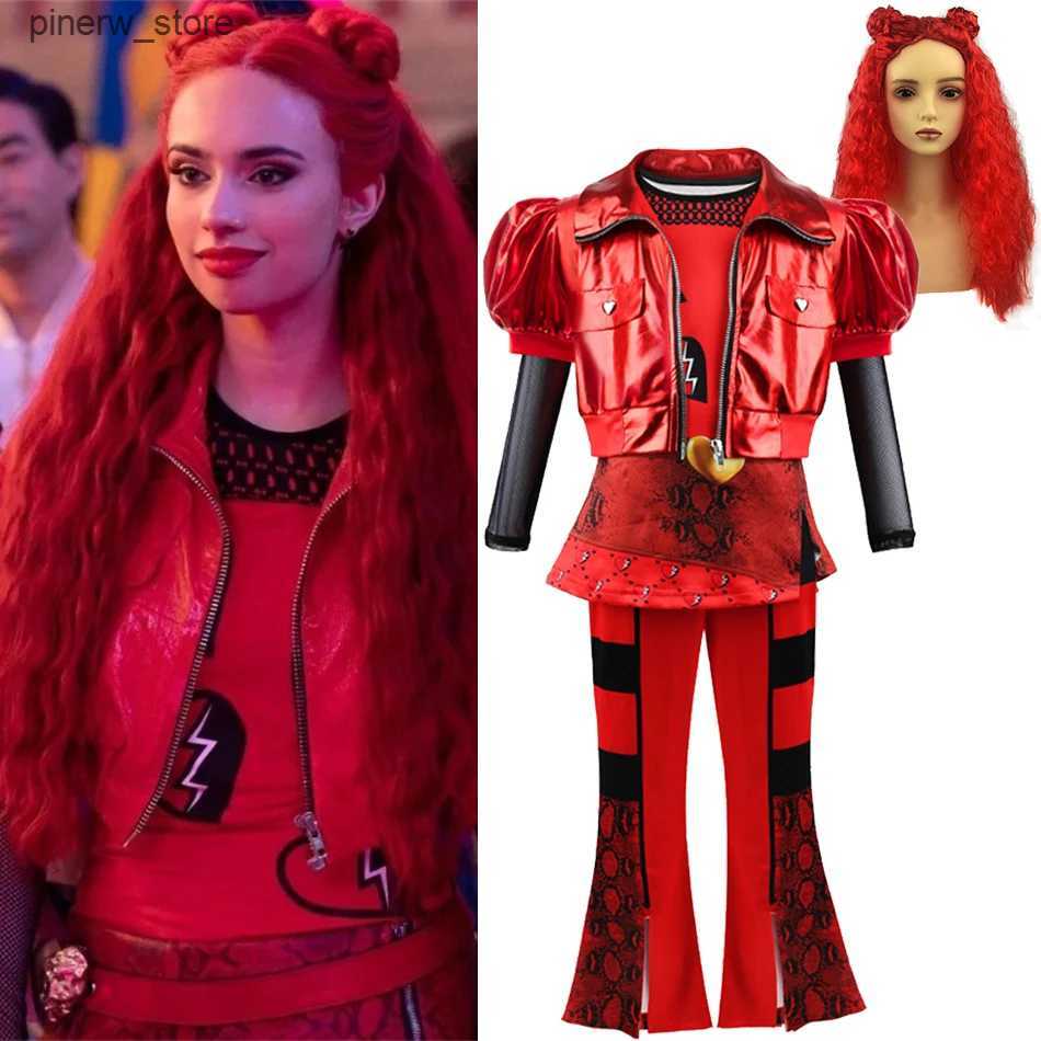 Ensembles de vêtements Fille Rôle Jouant Costume Descendants 4 Enfants Halloween Fête De Noël Rouge Dress Up Set Rise L240910