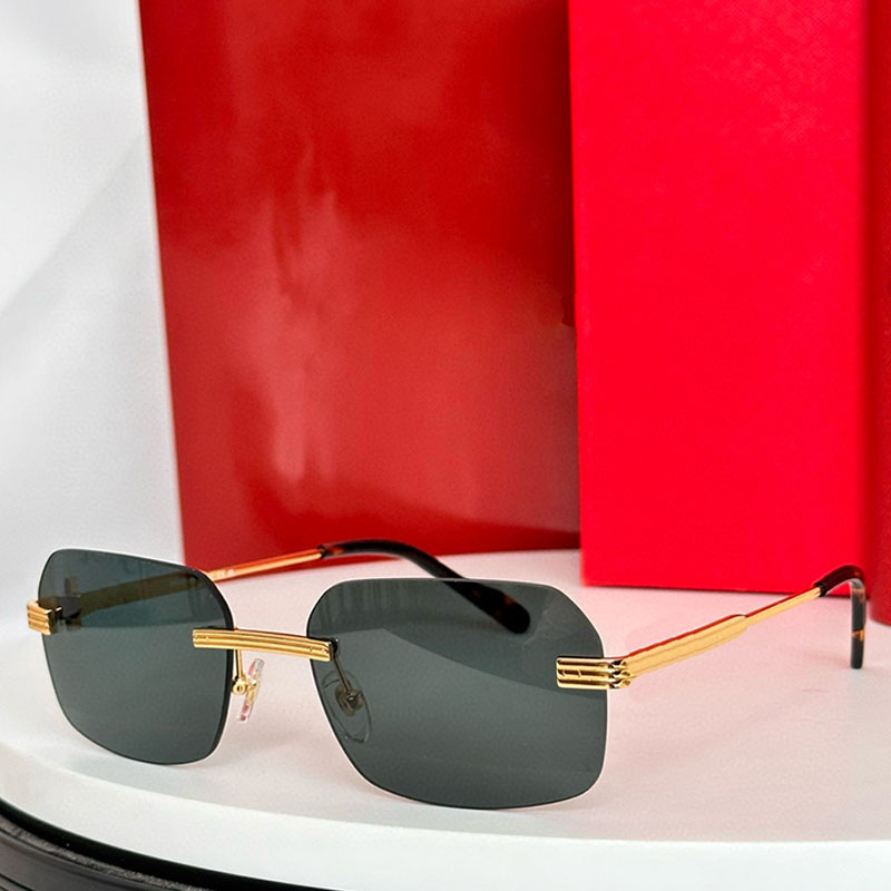 Brand Rimless Designer Sunglasses For Womens Luxury Sunglass Trend UV400 Metal Rectangular Frame 0271S Sun Glasses Shape for Man Woman Eyewear beach