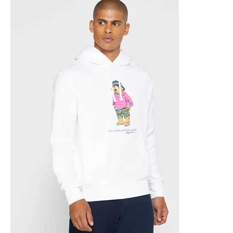 Men's Hoodies Sweatshirts American autumn and winter hoodie mens plus size sports sweater womens fashion brand bear print top Fr shipping T2