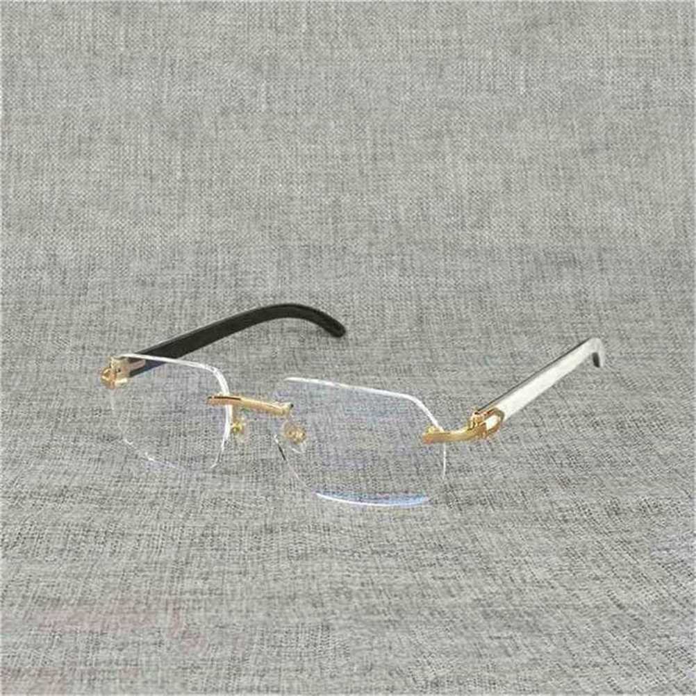Designer's new style Sunglasses Natural Wood Square Clear Buffalo Horn Oversize Rimless Eyeglasses Frame for Men Reading Optical Oval Oculos Gl