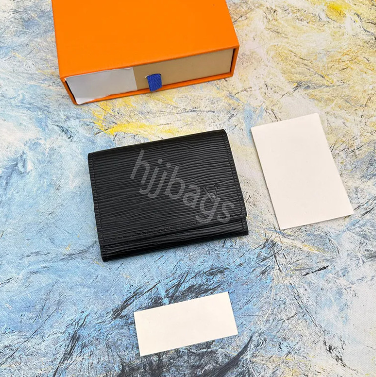 Designer Money Clip Wallet Card Holder Designer Coin Purse Wallet Calfskin Woman Leather Wallet Luxury Man Wallets Bag Flower Embossed L purse