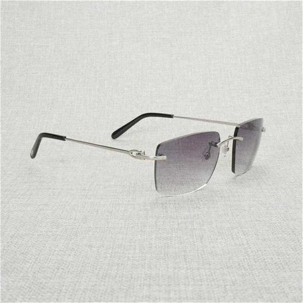 Designer's new style Sunglasses Vintage Rimless Big Square Men Oversize Glasses Frame Women Eyeglasses Shades Oculos Gafas for Driving Outdoor