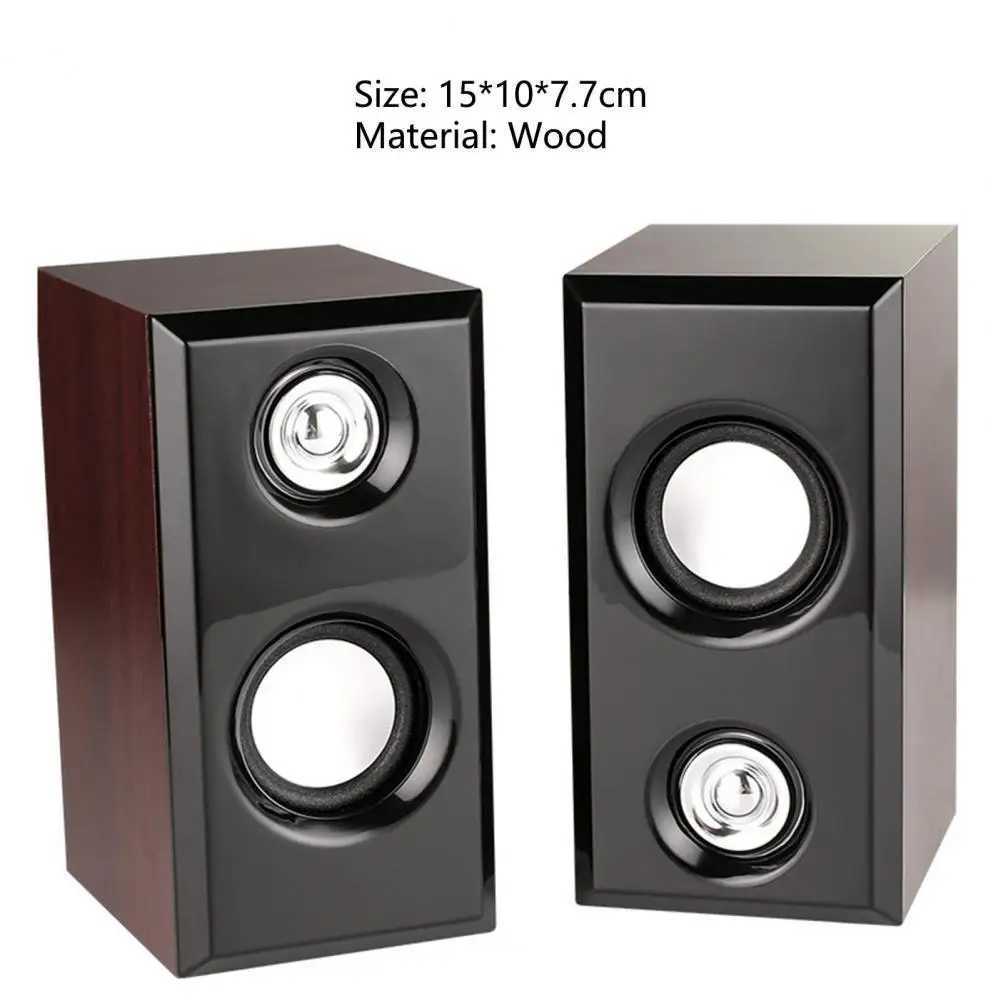 Loudspeaker box USB Wired Wood Speakers Bass Stereo Subwoofer Sound Box 3.5mm AUX Input USB Power Computer Speakers For Desktop PC Smart Phone C2-image-1026953050