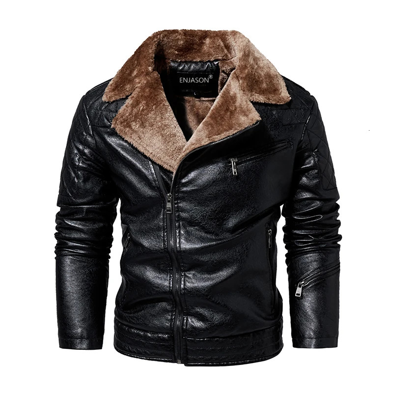 Winter mens leather jacket winter autumn fashion motorcycle PU leather jacket mens punk cool zipper pocket leather jacket 241017
