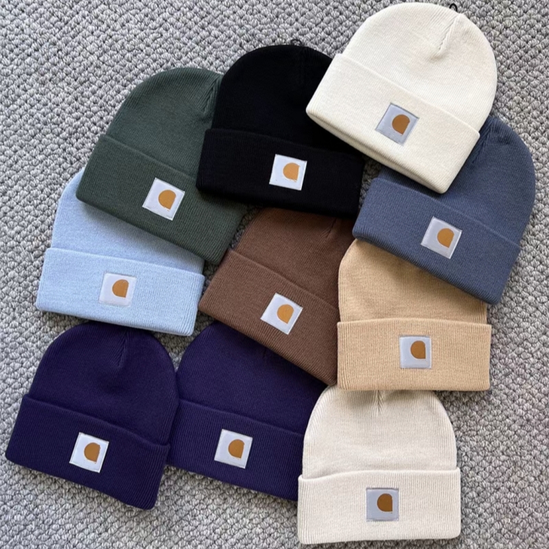 Designer Beanie Couple Bonnet Mens Winter Hats Brand Beanies European American Double-Layer Folded Knit Women Woolen Hat High Quality Skull Cap