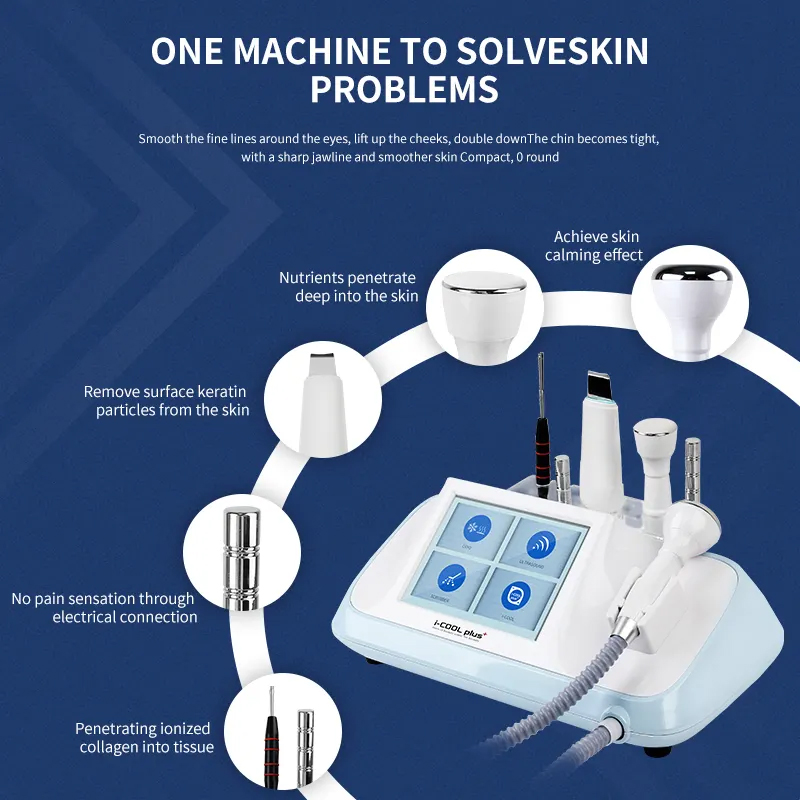 Luxury Ultrasound Anti-Aging 6 In 1 Factory Outlet Skin Rejuvenation Professional Anti-Wrinkle Ion Ice Hammer Massage Anti-Swelling Equipmen