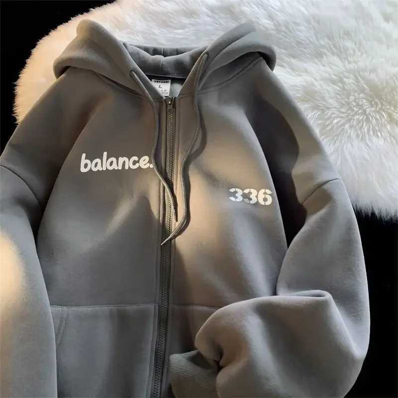 Men's Hoodies Zhihuijie Fece lined thick hooded cardigan jacket for mens autumn and winter double door sports shirt with oversized zipper ho
