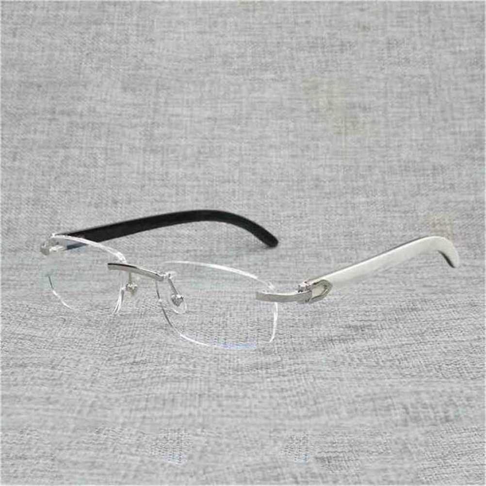 Designer's new style Sunglasses Natural Wood Square Clear Glasses Frame Men Buffalo Horn Oversize Rimless Optical Eyewear for Women Reading Eye