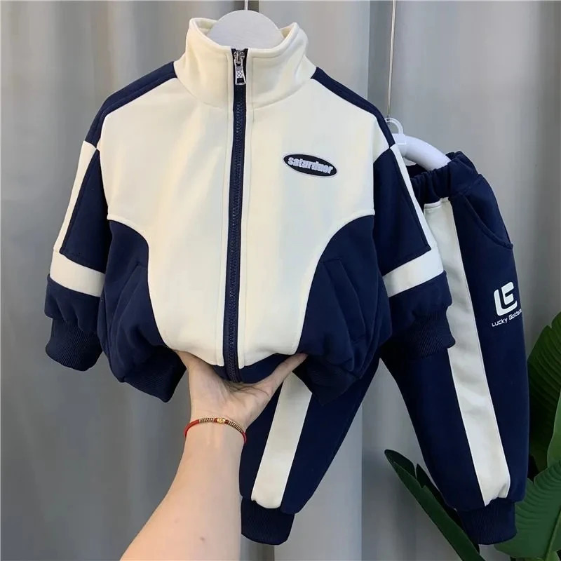 Vêtements pour enfants Ensemble pour le printemps et l'automne Bébé bébé pantalon de veste décontractée 2 pièces coréennes de sport 241009