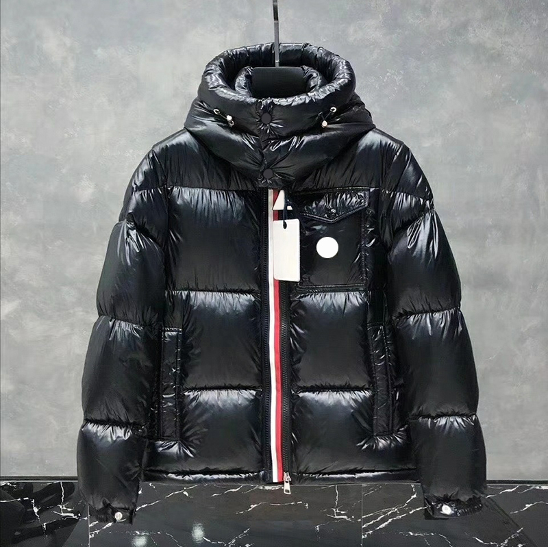 Double fermeture à glissière colorée Plaquette hommes en bas de veste poitrine de poche poitrine pochette à capuche Classic man manteau d'hiver m
