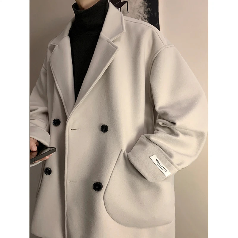 Winter Elegant Mens Coats Men Trench Coat Top Mens Jackets Black 2XL Autumn Winter Arrival 241019