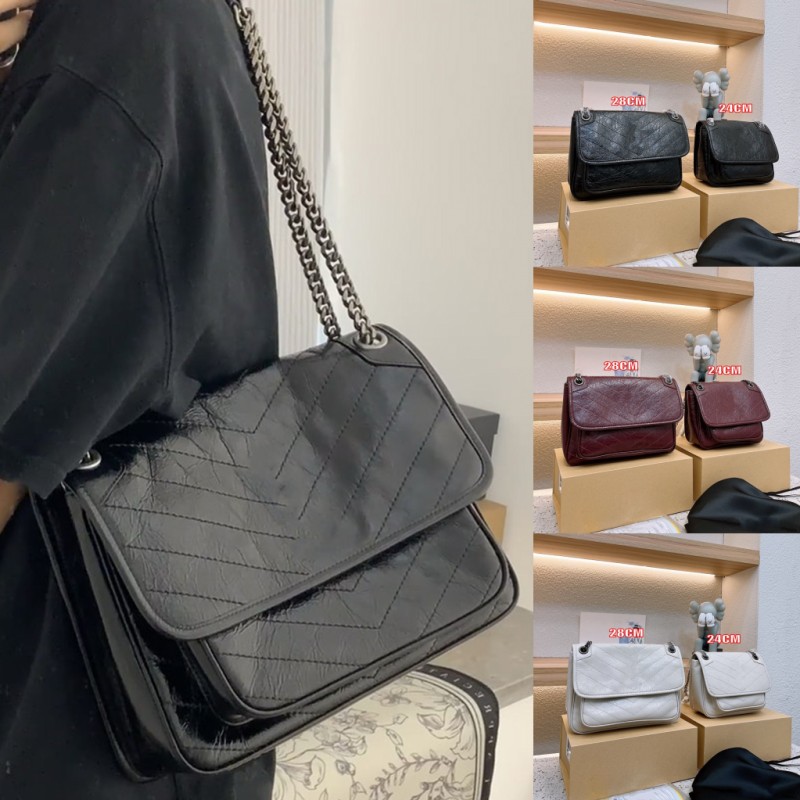 Designer de luxe pour femmes Sacs à bandouliers de mode Plaine LETTRE ENELLES HASP CHAIères Filetage Cow Hide Soft Le cuir Messenger Sacs Fashion