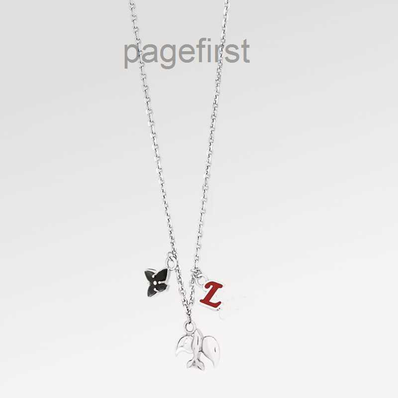 Designer With Box Classic Men Plane Letter Flower Pendant Necklaces Silver Plated Stainless Steel Plated Luxury Necklace for Women Man Valentines