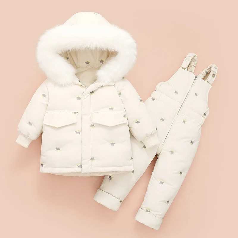 Winter Children Clothing Set Baby Girl Clothes Warm Down Jacket Coat Jumpsuit Snowsuit Kids Parka Duck Down Overalls OvercoatXJ241021