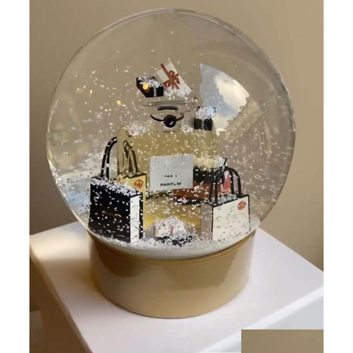 Keepsakes Christmas Per Snow Designer Decked Globe Bottle Edition Crystal Classics Golden Gift Birthday Classic With Inside Ball For S Otha0-image-1048992387