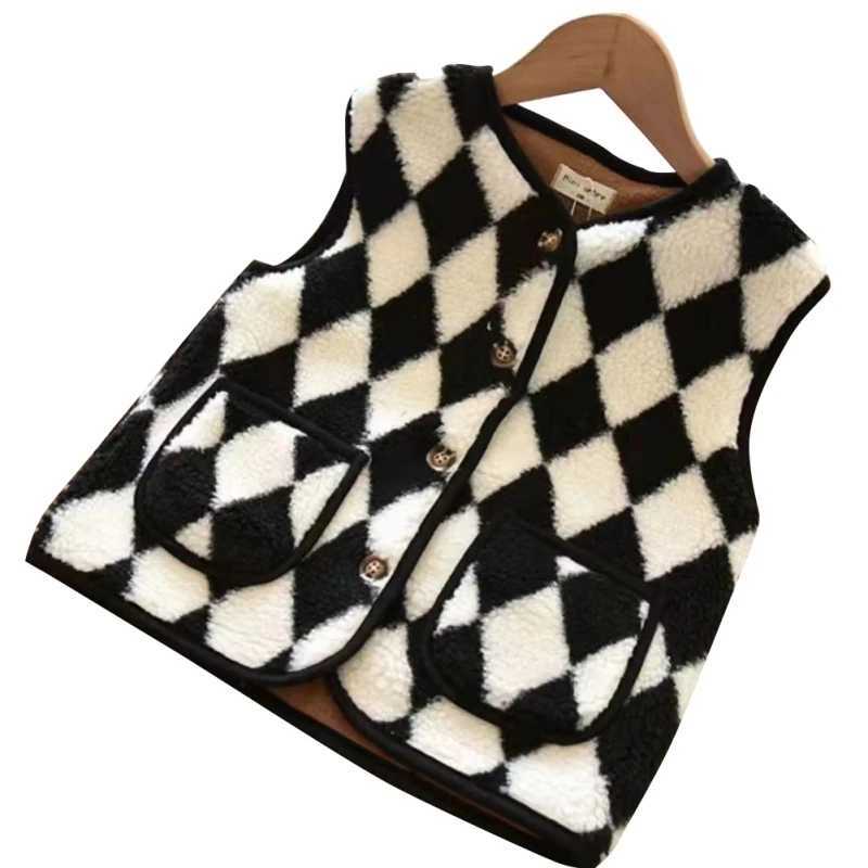 Boys and girls warm wool vest sweater button up sleeveless jacket suitable for young children CL241021